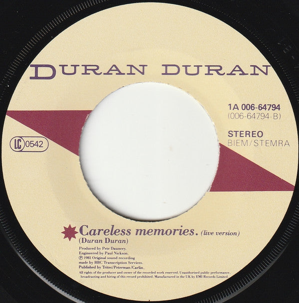 Duran Duran : Hungry Like The Wolf (7", Single)