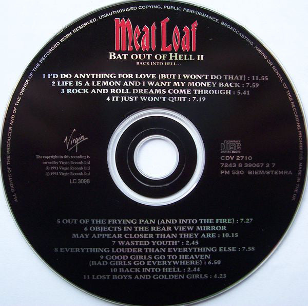 Meat Loaf : Bat Out Of Hell II: Back Into Hell (CD, Album)