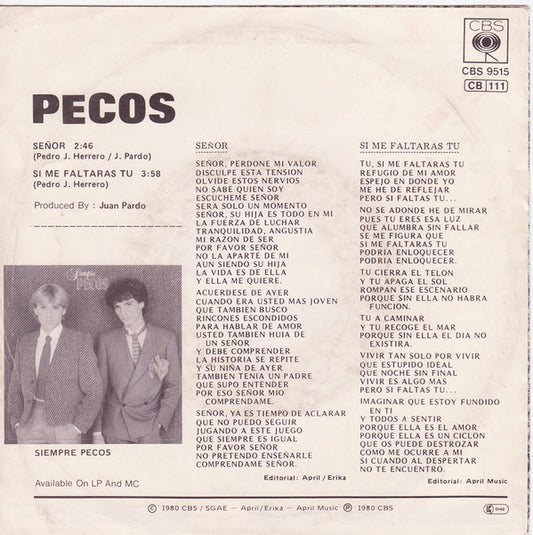 Pecos : Señor (7", Single)