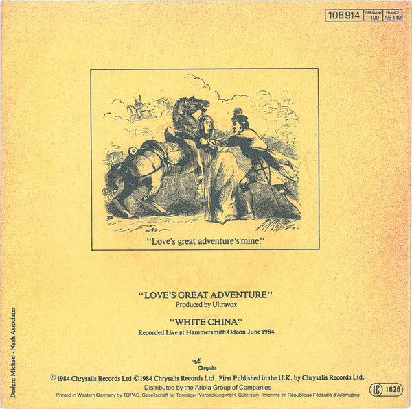 Ultravox : Love's Great Adventure (7", Single)