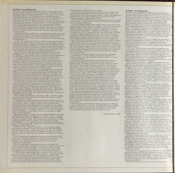 George Gershwin, Katia Et Marielle Labèque : Second Rhapsody  Music For Two Pianos (LP)