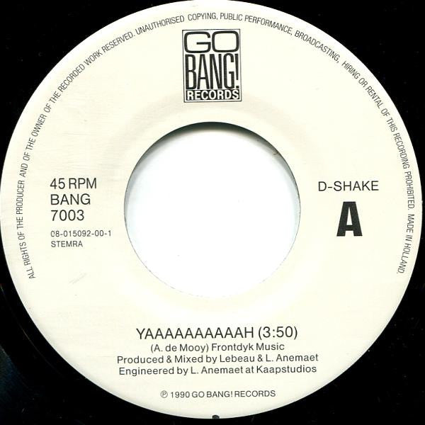 D-Shake : Yaaah / Techno Trance (7", Single)
