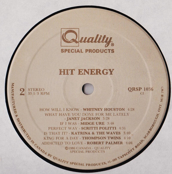 Various : Hit Energy (LP, Comp)