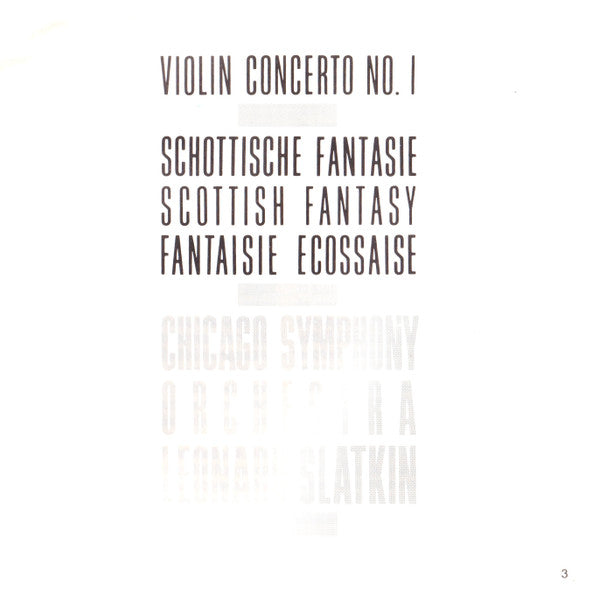 Max Bruch - Cho-Liang Lin, Chicago Symphony Orchestra, Leonard Slatkin : Violin Concerto No. 1 / Scottish Fantasy (CD)