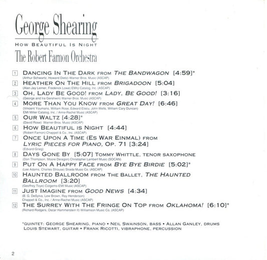 George Shearing / Robert Farnon And His Orchestra : How Beautiful Is Night (CD, Album)