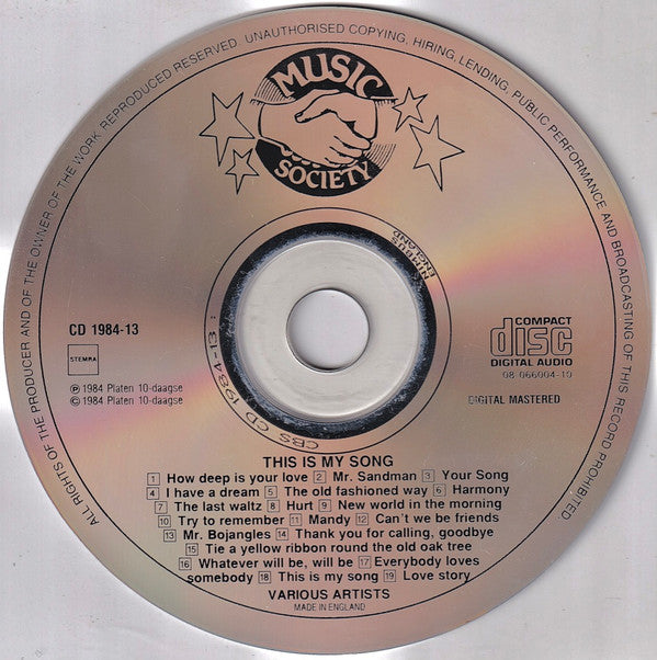 Various : This Is My Song (CD, Comp, Promo, Smplr)