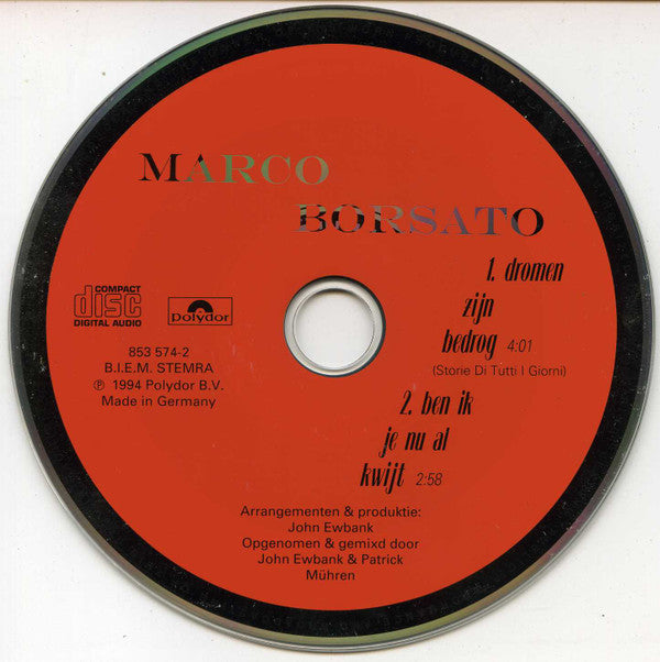 Marco Borsato : Dromen Zijn Bedrog (CD, Single, Car)