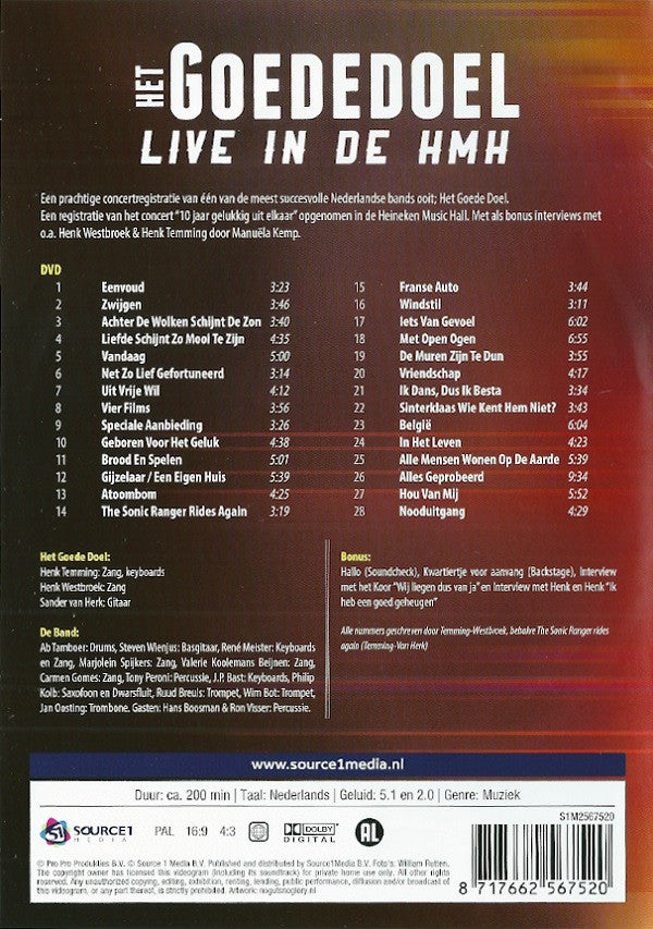 Het Goede Doel : Live In De HMH (DVD, Album)