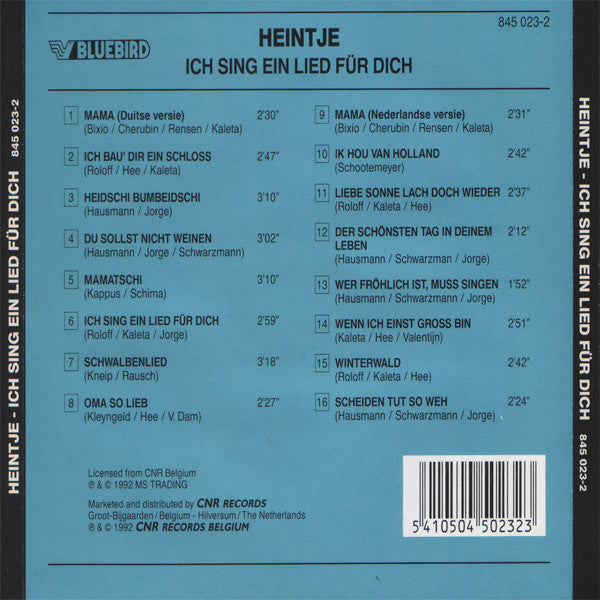 Heintje : Ich Sing Ein Lied Für Dich (CD, Comp)