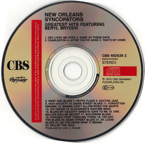 The New Orleans Syncopators : Greatest Hits Featuring Beryl Bryden (CD, Comp)