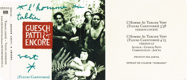 Guesch Patti & Encore : Fleurs Carnivores (L'Homme Au Tablier Vert) (CD, Maxi, Ltd, Promo)