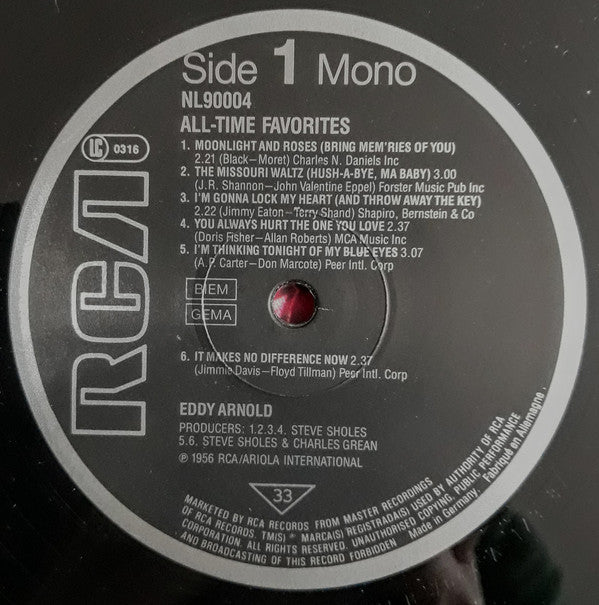 Eddy Arnold : All-Time Favorites (LP, Mono, RE)