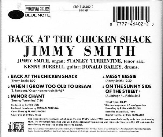 Jimmy Smith : Back At The Chicken Shack (CD, Album, RE)