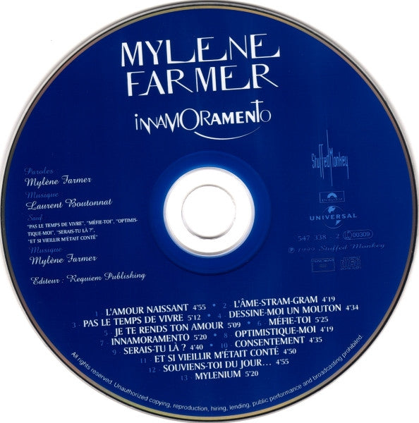 Mylène Farmer : Innamoramento (CD, Album, RP)