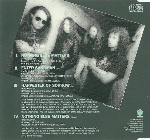 Metallica : Nothing Else Matters (CD, Single)