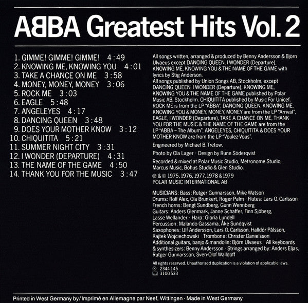 ABBA : Greatest Hits Vol. 2 (CD, Comp, Red)