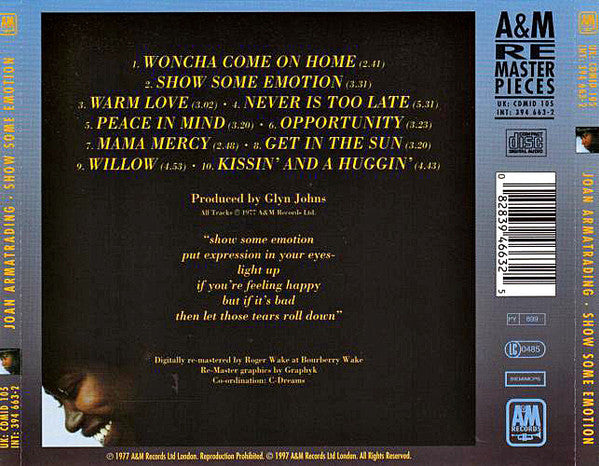 Joan Armatrading : Show Some Emotion (CD, Album, RE, RM, RP)