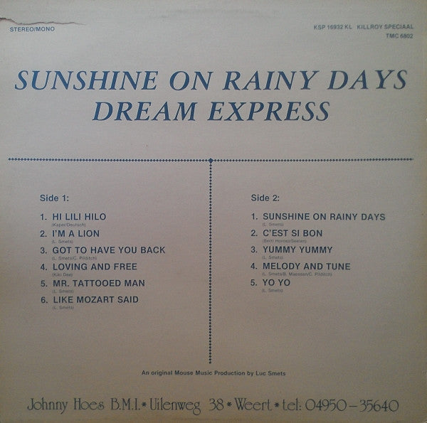Dream Express : Sunshine On Rainy Days (LP, Album)