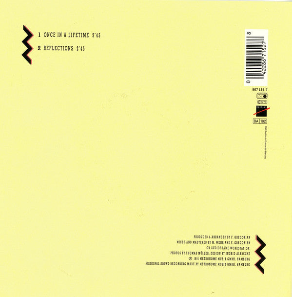 Gregorian (3) Feat. Sisters Of Oz : Once In A Lifetime (7", Single)