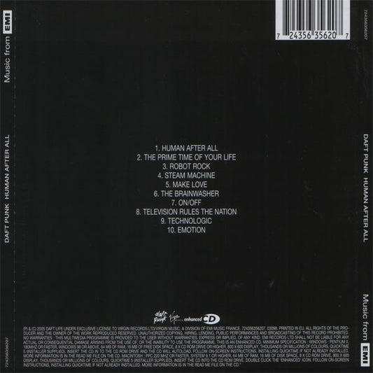 Daft Punk : Human After All (CD, Album, Enh, RP)