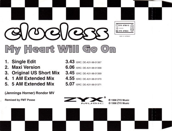 Clueless : My Heart Will Go On (CD, Maxi)