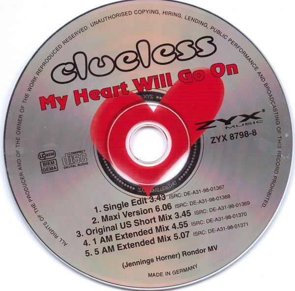 Clueless : My Heart Will Go On (CD, Maxi)