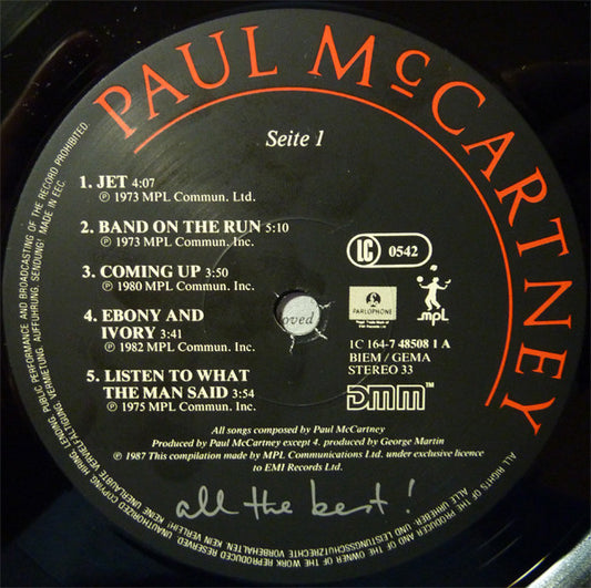 Paul McCartney : All The Best ! (2xLP, Comp, Gat)