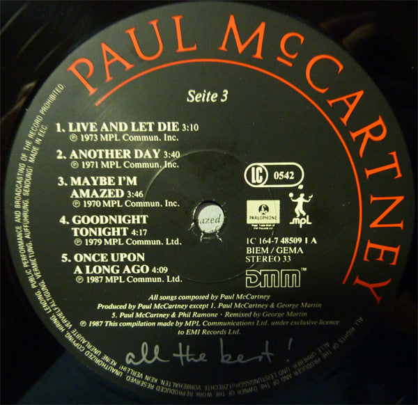 Paul McCartney : All The Best ! (2xLP, Comp, Gat)