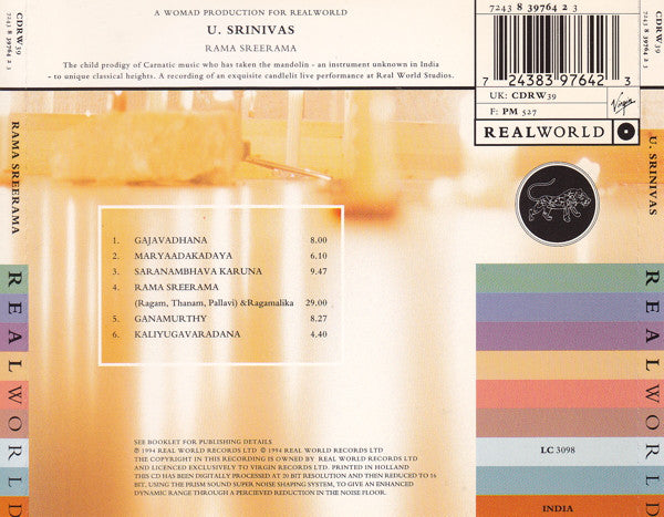 U. Srinivas : Rama Sreerama (CD, Album)