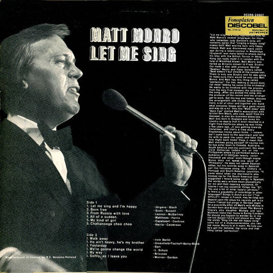 Matt Monro : Let Me Sing (LP, Comp)
