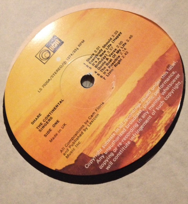 Continental Singers, New Hope, Jeremiah People : Share (LP, Album)