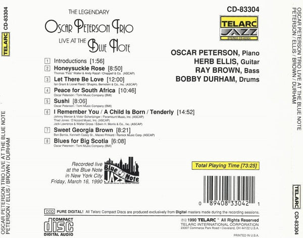 The Oscar Peterson Trio : Live At The Blue Note (CD, Album)