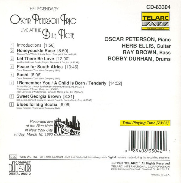 The Oscar Peterson Trio : Live At The Blue Note (CD, Album)