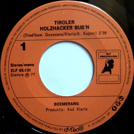 Boemerang : Tiroler Holzhacker Bub'n (7")