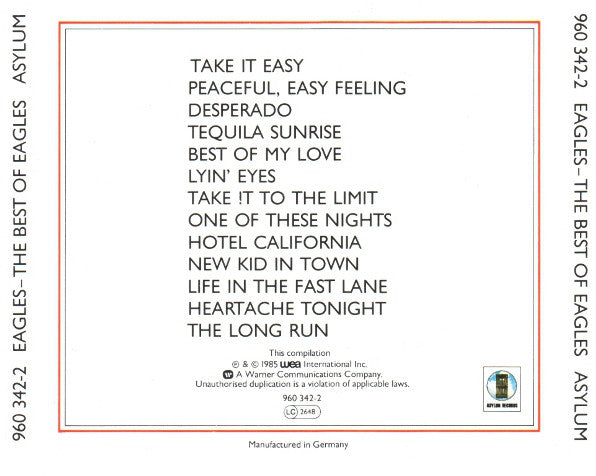 Eagles : The Best Of Eagles (CD, Comp, Tar)