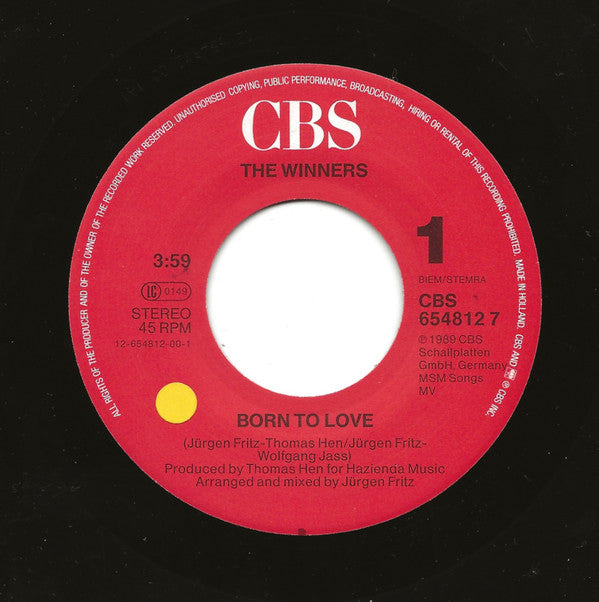 The Winners (4) : Born To Love (7", Single)