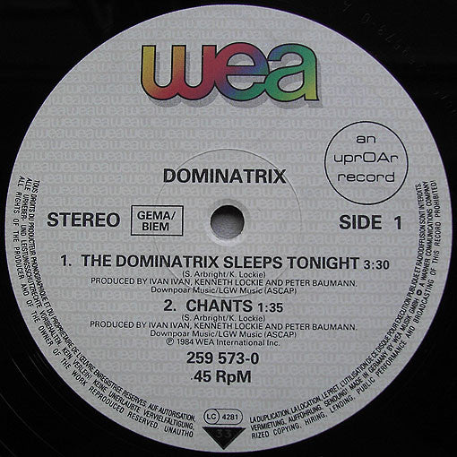 Dominatrix : The Dominatrix Sleeps Tonight (12")