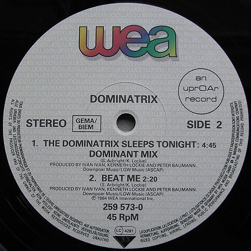 Dominatrix : The Dominatrix Sleeps Tonight (12")