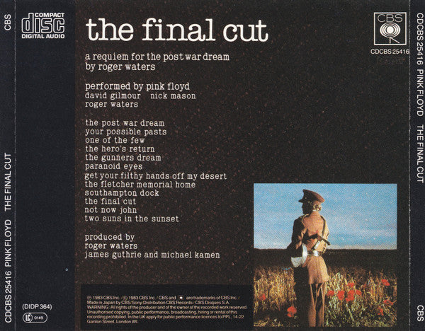 Pink Floyd : The Final Cut (CD, Album, RE)