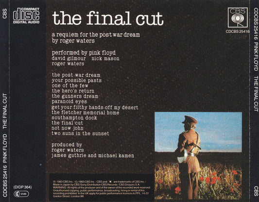 Pink Floyd : The Final Cut (CD, Album, RE)