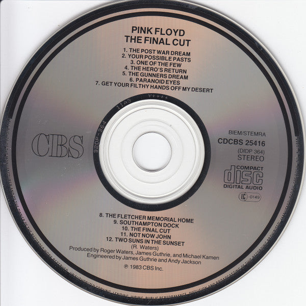 Pink Floyd : The Final Cut (CD, Album, RE)