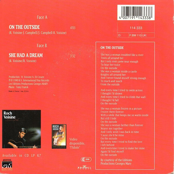 Roch Voisine : On The Outside (7", Single)