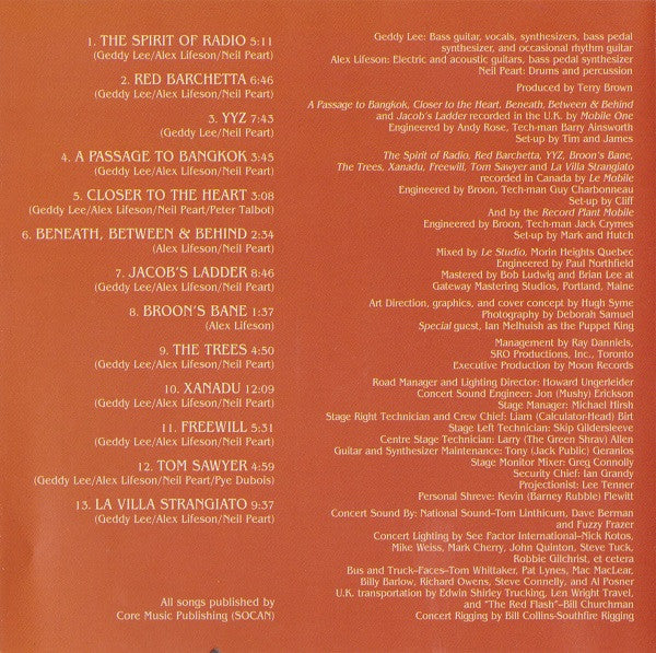 Rush : Exit...Stage Left (CD, Album, RE, RM, PMD)