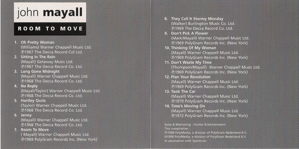John Mayall : Room To Move (CD, Comp)