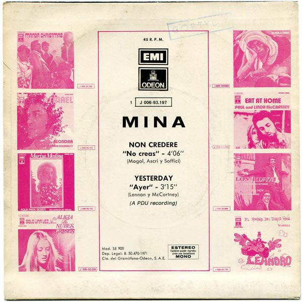 Mina (3) : Non Credere (7", Single)