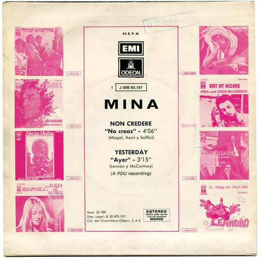 Mina (3) : Non Credere (7", Single)