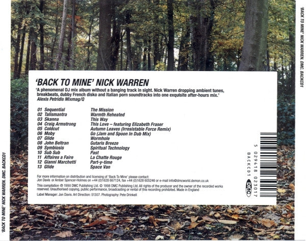 Nick Warren : Back To Mine (CD, Mixed)