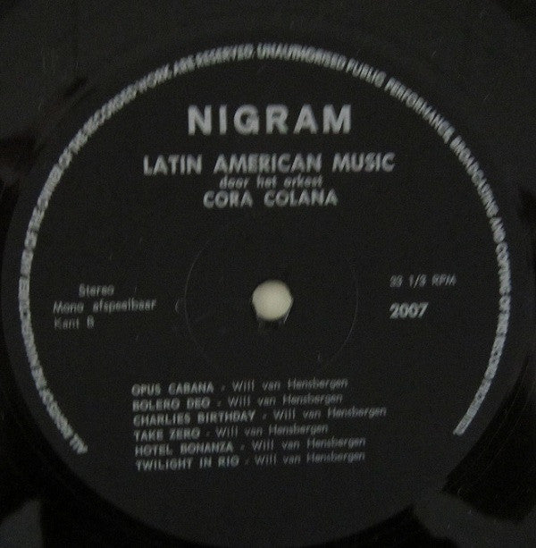 Orkest Cora Colana : Latin American Music (LP)