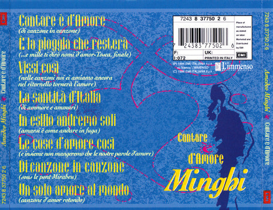 Amedeo Minghi : Cantare È D'Amore (CD, Album)