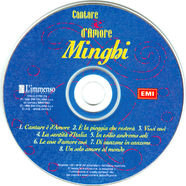 Amedeo Minghi : Cantare È D'Amore (CD, Album)